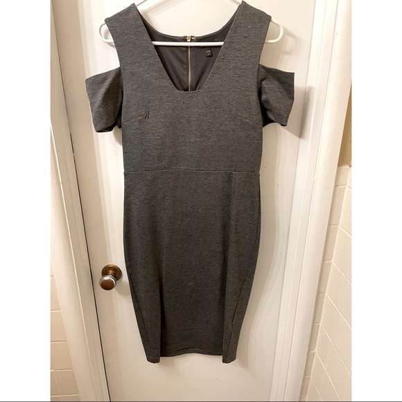 Dark Gray, Peek-a-boo shoulder, Express Dress - Picture 1 of 4